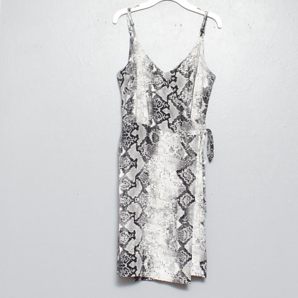 Sanctuary black and white reptile midi dress